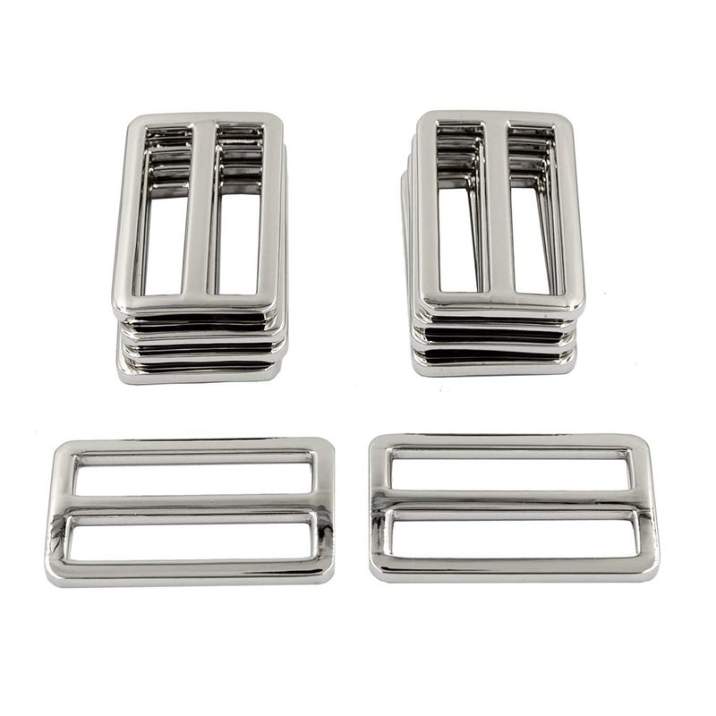 DGOL 10pcs 1-1/2 inch Slider Webbing Strap Tri Glide Buckles Zinc Alloy Tri-glide Slide Buttons Fasteners (Gun Metal) - Image 5